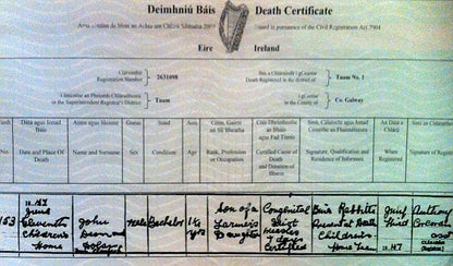 Death Certificate (IRL)